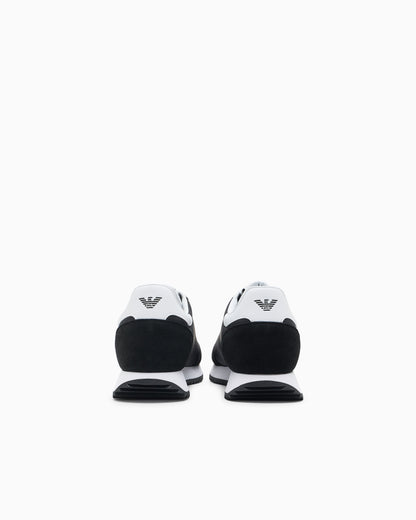 Ea7 Fabric Sneakers With Leather Details Black