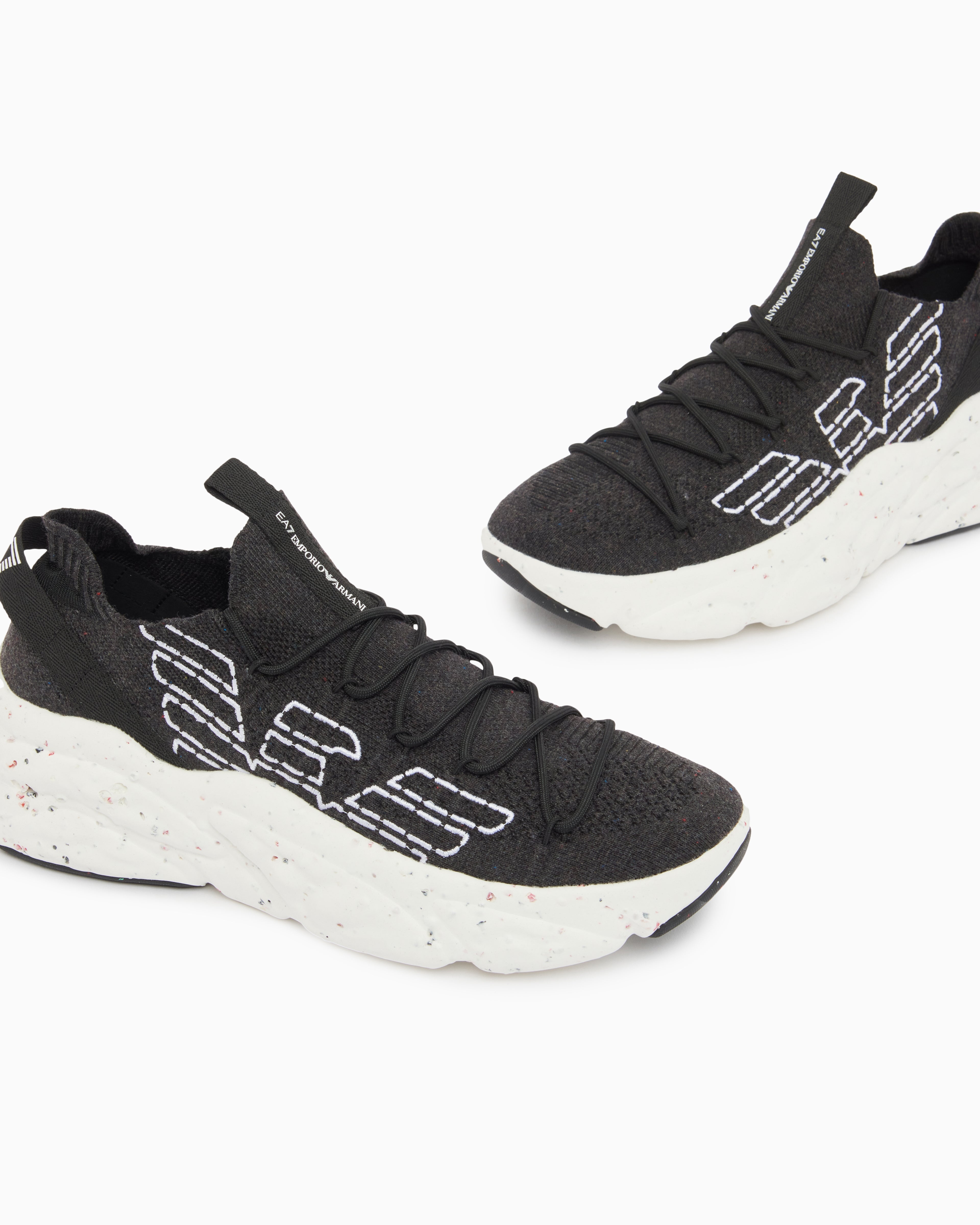 Ea7 Terra Flux Knit Sneaker Black