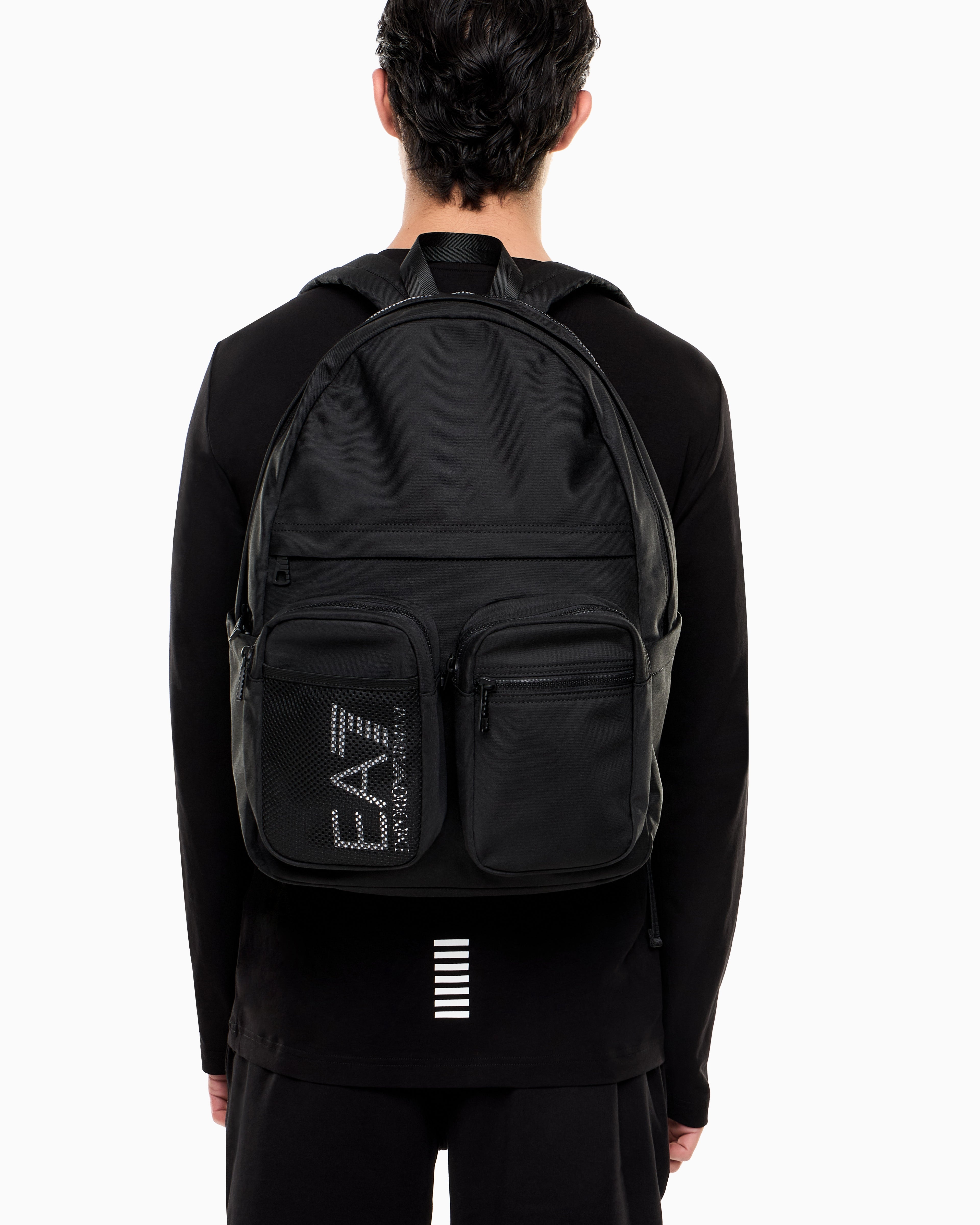 EA7 Polyester Backpack with Reflective Details