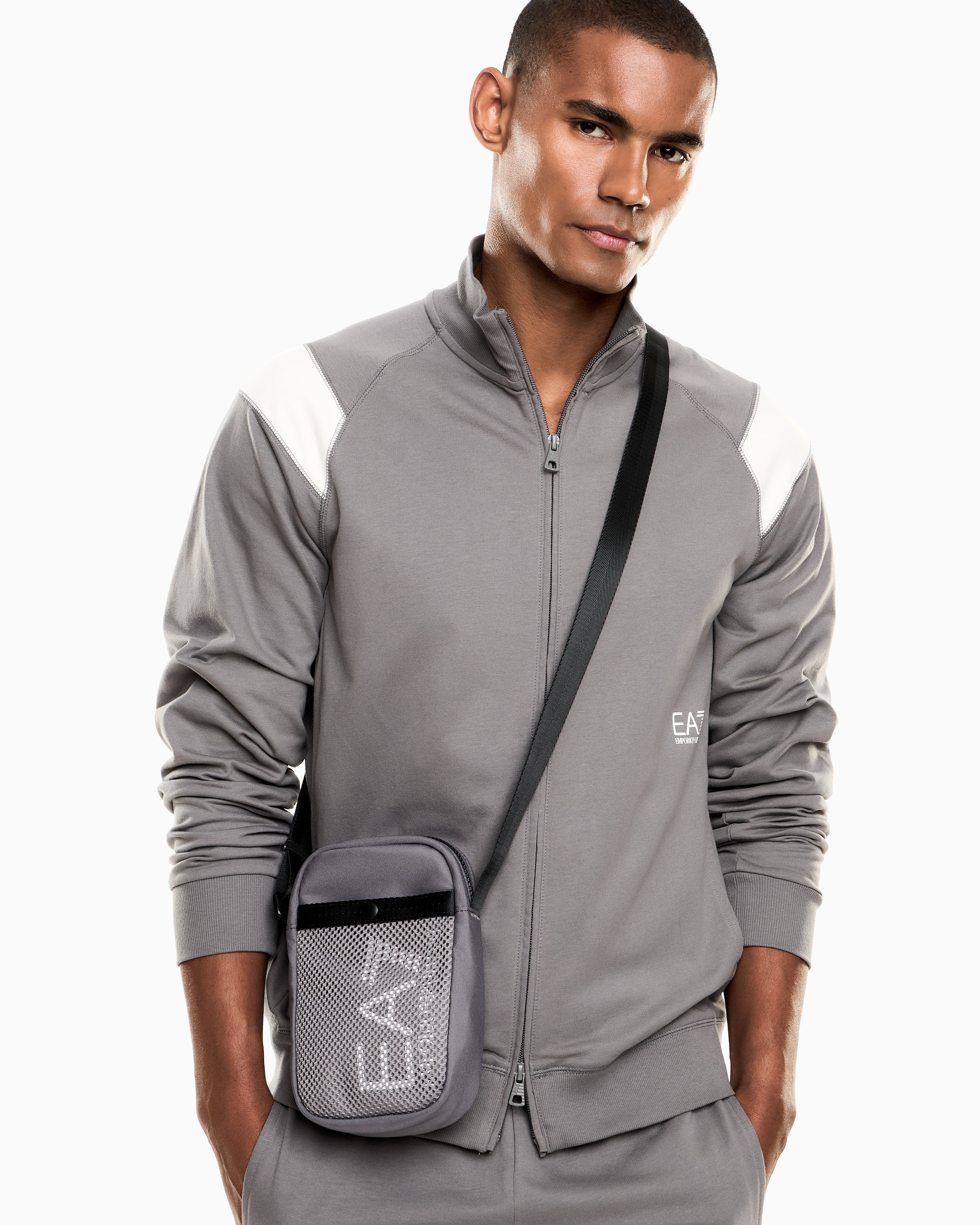 EA7 Shoulder bag in technical fabric with printed logo