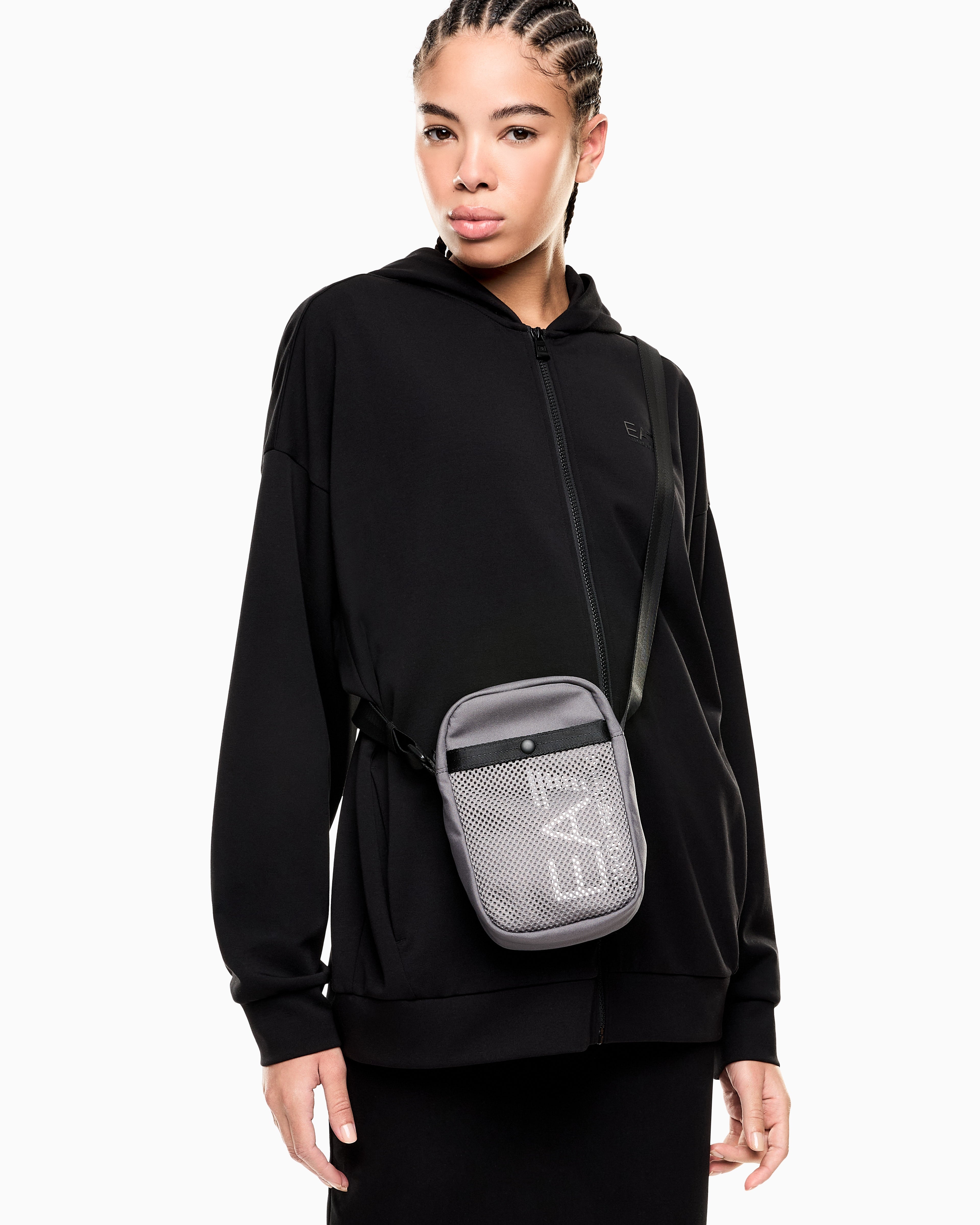 EA7 Shoulder bag in technical fabric with printed logo