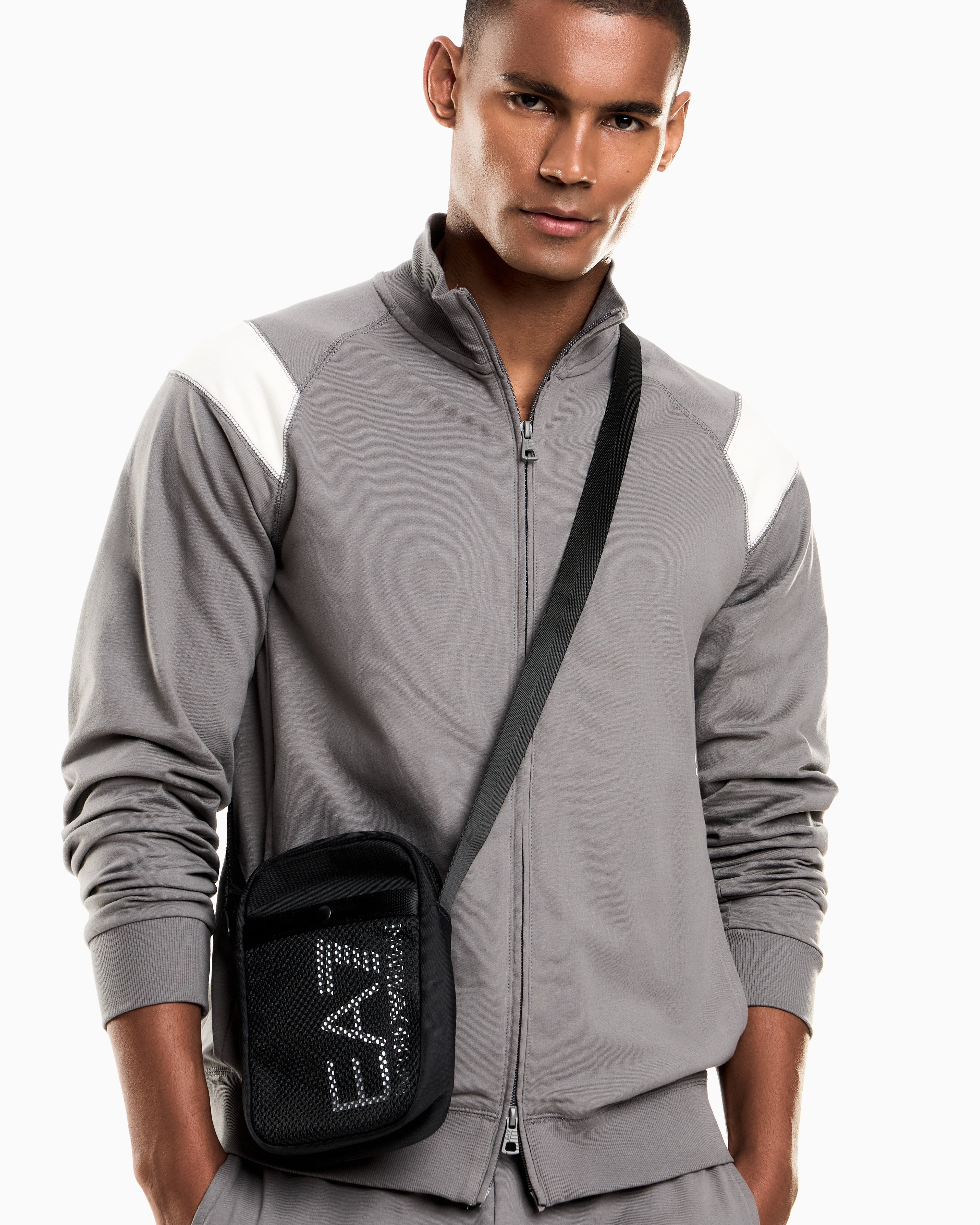 EA7 Shoulder bag in technical fabric with printed logo