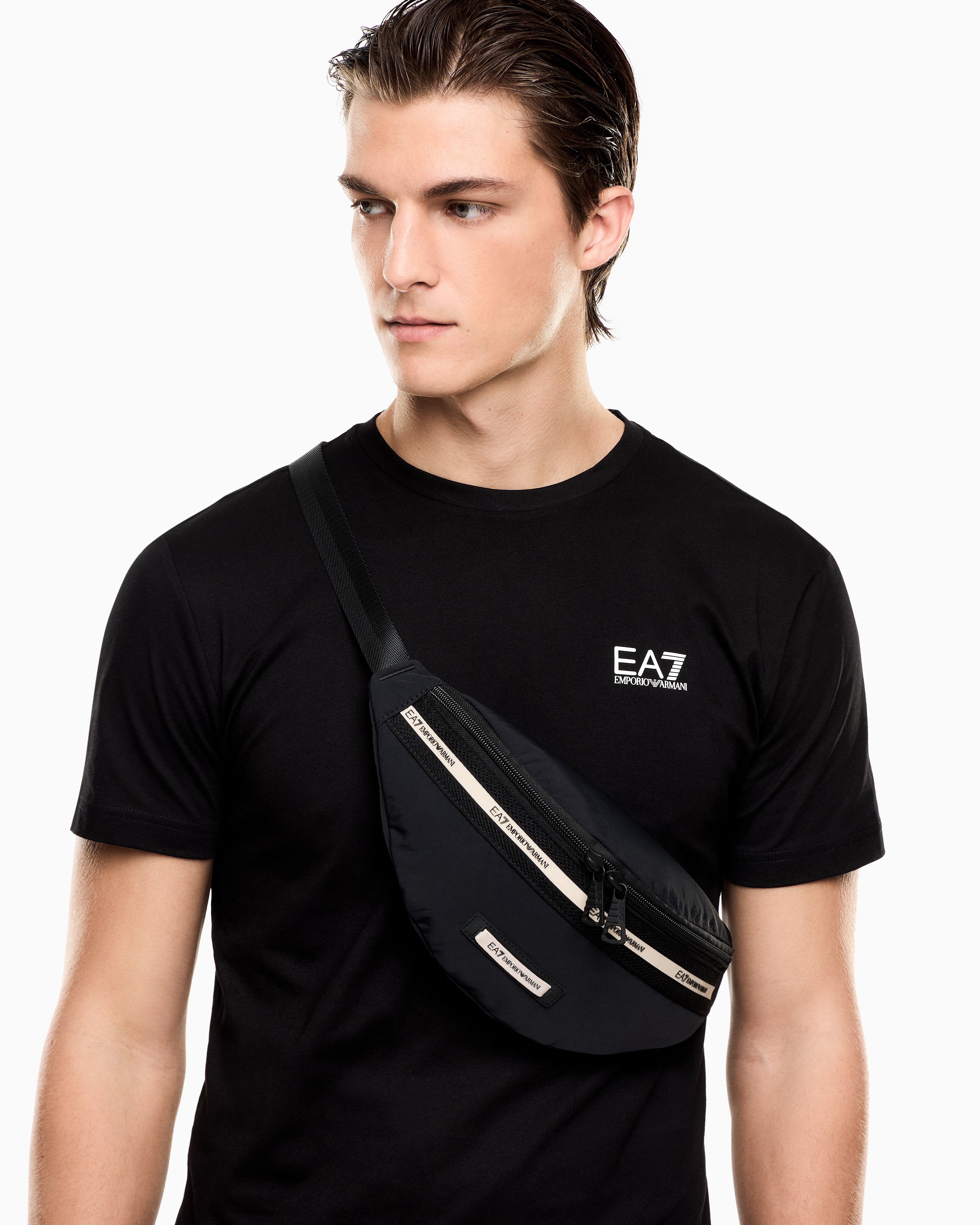 EA7 Logo Series nylon belt bag