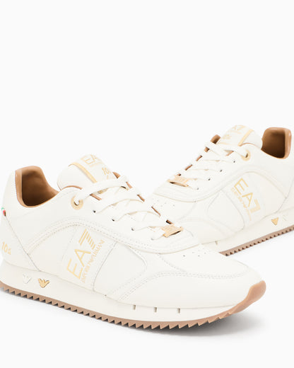 Ea7 Black And White 10Th Anniversary Sneakers Beige