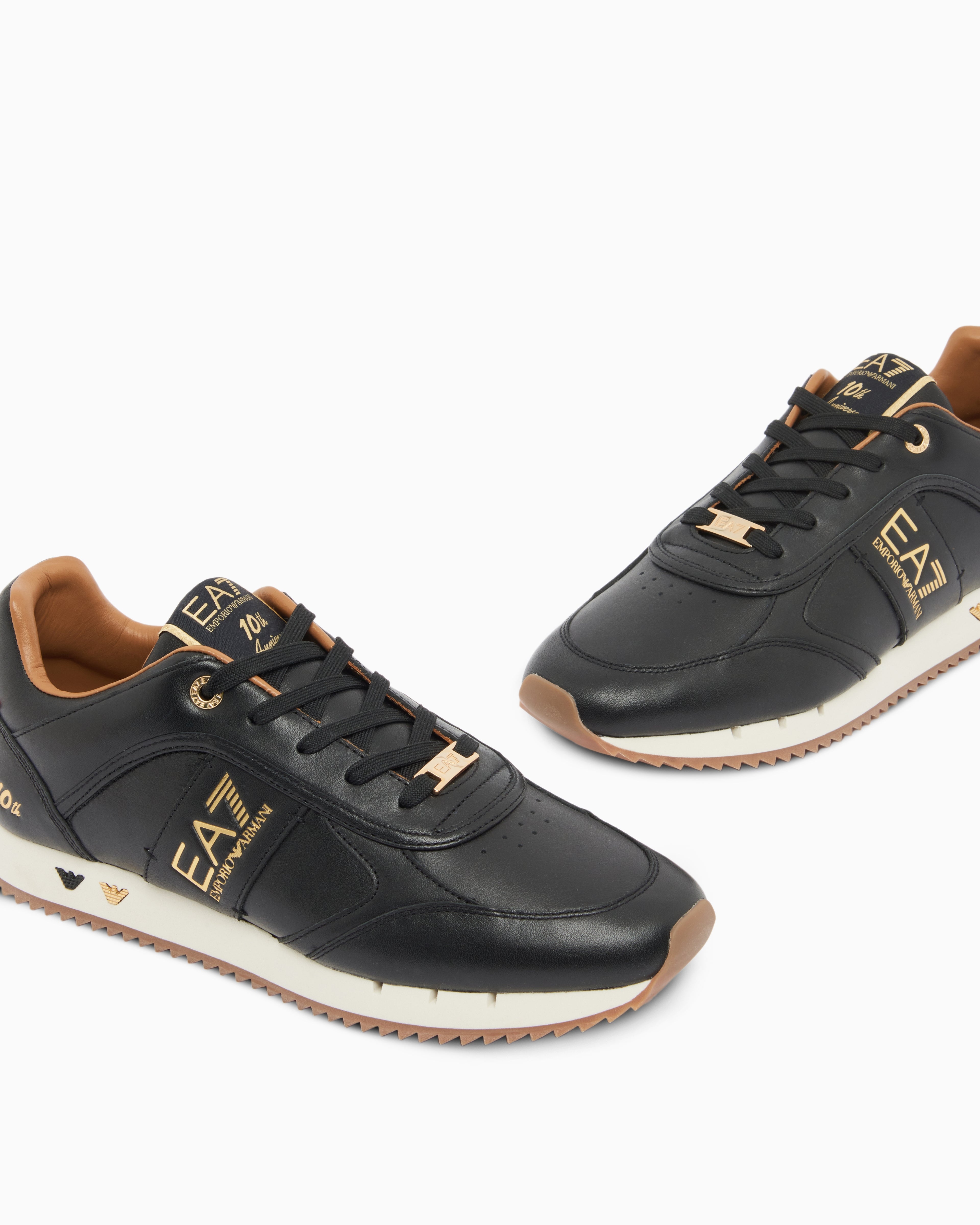 Ea7 Black And White 10Th Anniversary Sneakers Black