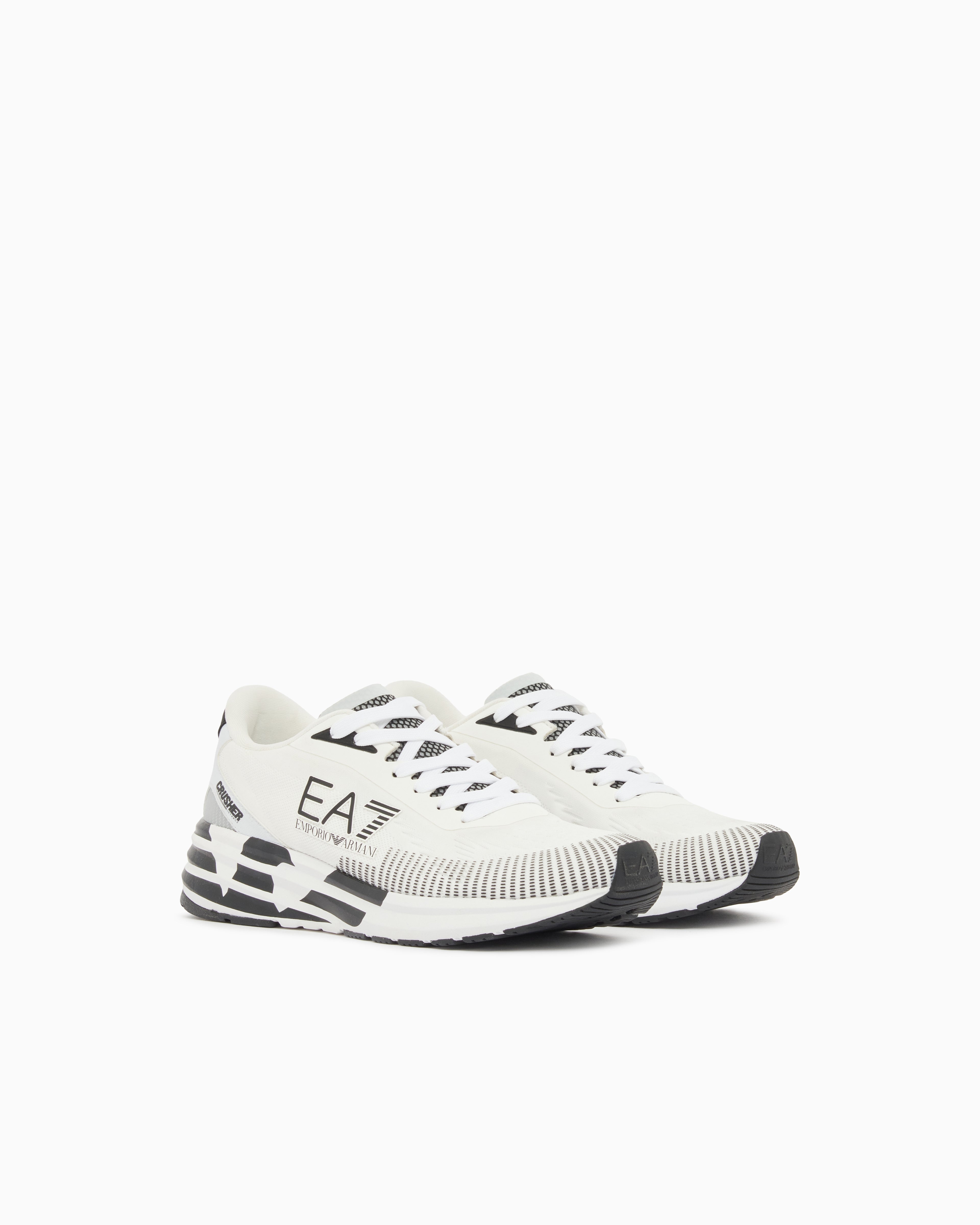 Ea7 Sneakers Crusher Distance In Mesh With Reflective Details White
