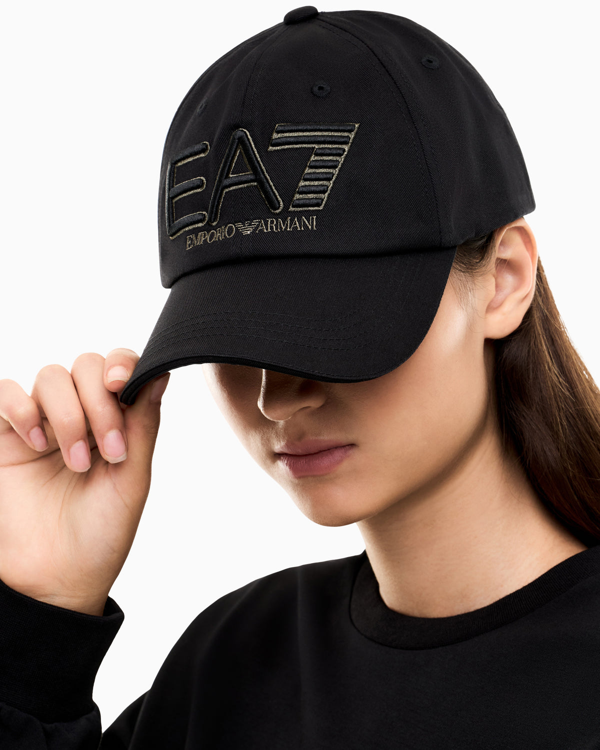 EA7 Baseball hat Logo Series in embroidered cotton twill