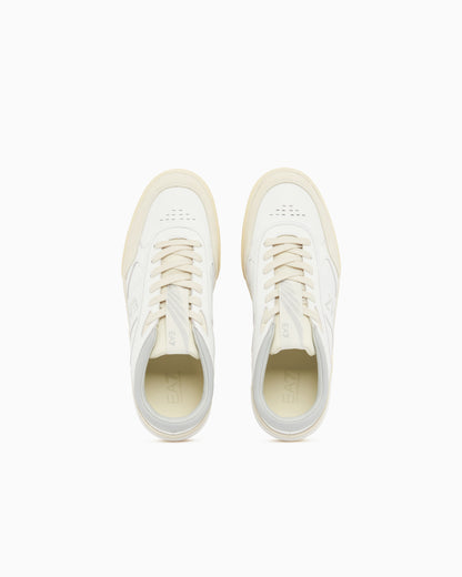 Ea7 Otg Pride Luxe Leather Sneakers With Suede Inserts Grey