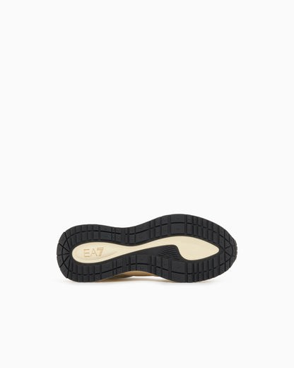 Ea7 Otg Black And White Velo Suede Sneakers Beige