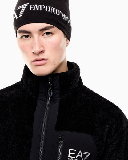 EA7 Knitted beanie hat with logo