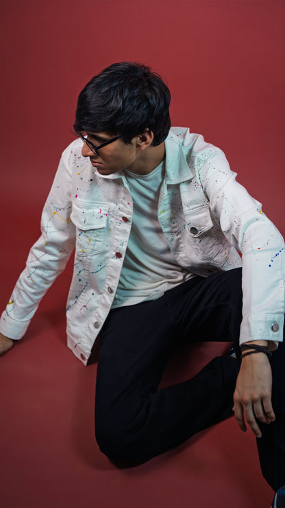 WHITE DENIM MEN'S JACKET