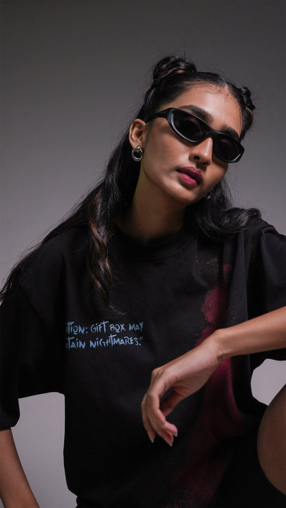 DARK SECRET BLACK WOMEN’S OVERSIZED T-SHIRT