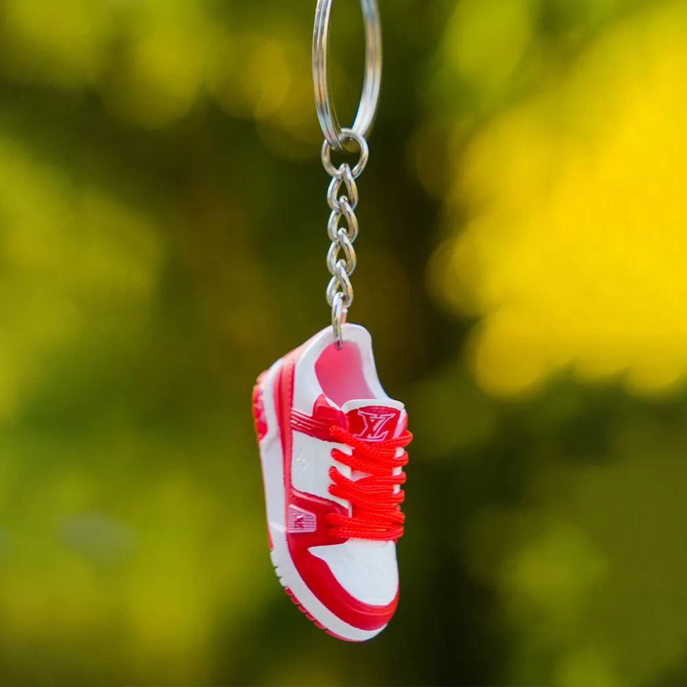 3D sneaker keychain LV Trainer Red