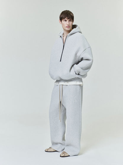 Essentials Athletics Half Zip Hoodie Melange Grey