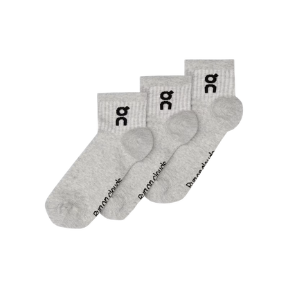 On Logo Sock Mid 3P Heather Gray