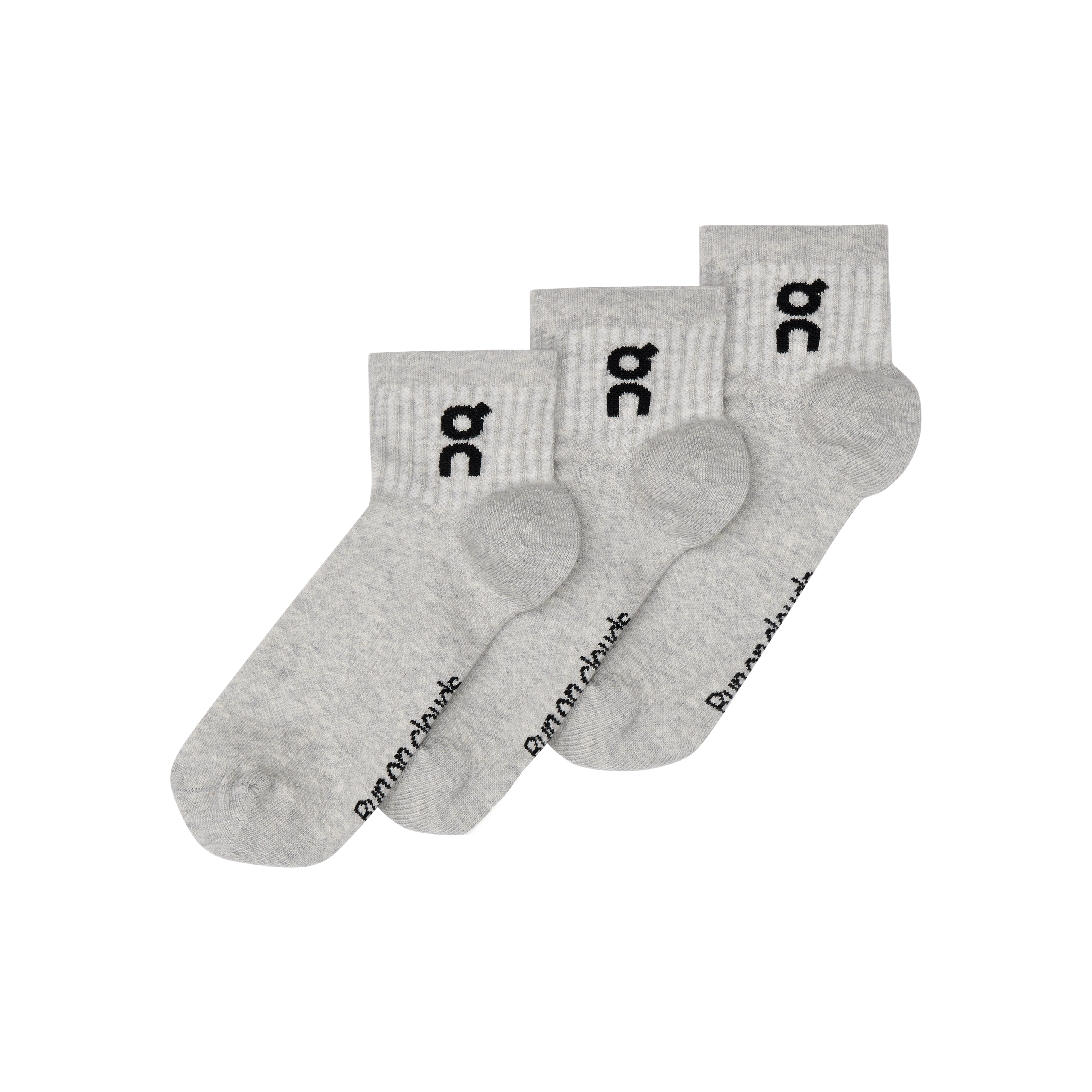 On Logo Sock Mid 3P Heather Gray