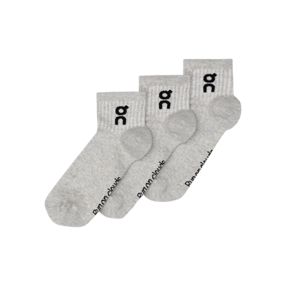 On Logo Sock Mid 3P Heather Gray