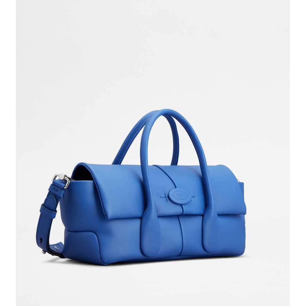 Tods Di Bag Reverse Flap In Leather Small Light Blue