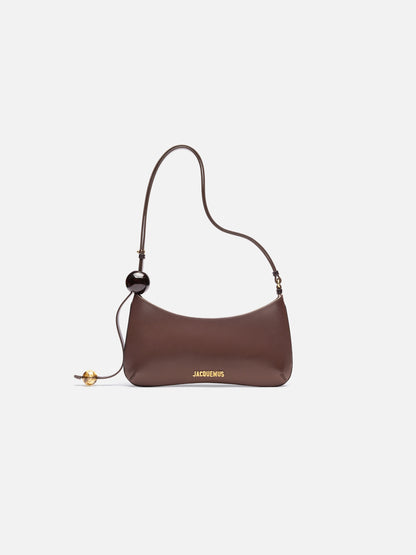 Jacquemus The Bisou Perle Beaded Shoulder Bag Medium Brown