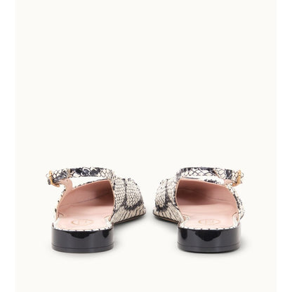 Tods Slingback In Reptile White Womens