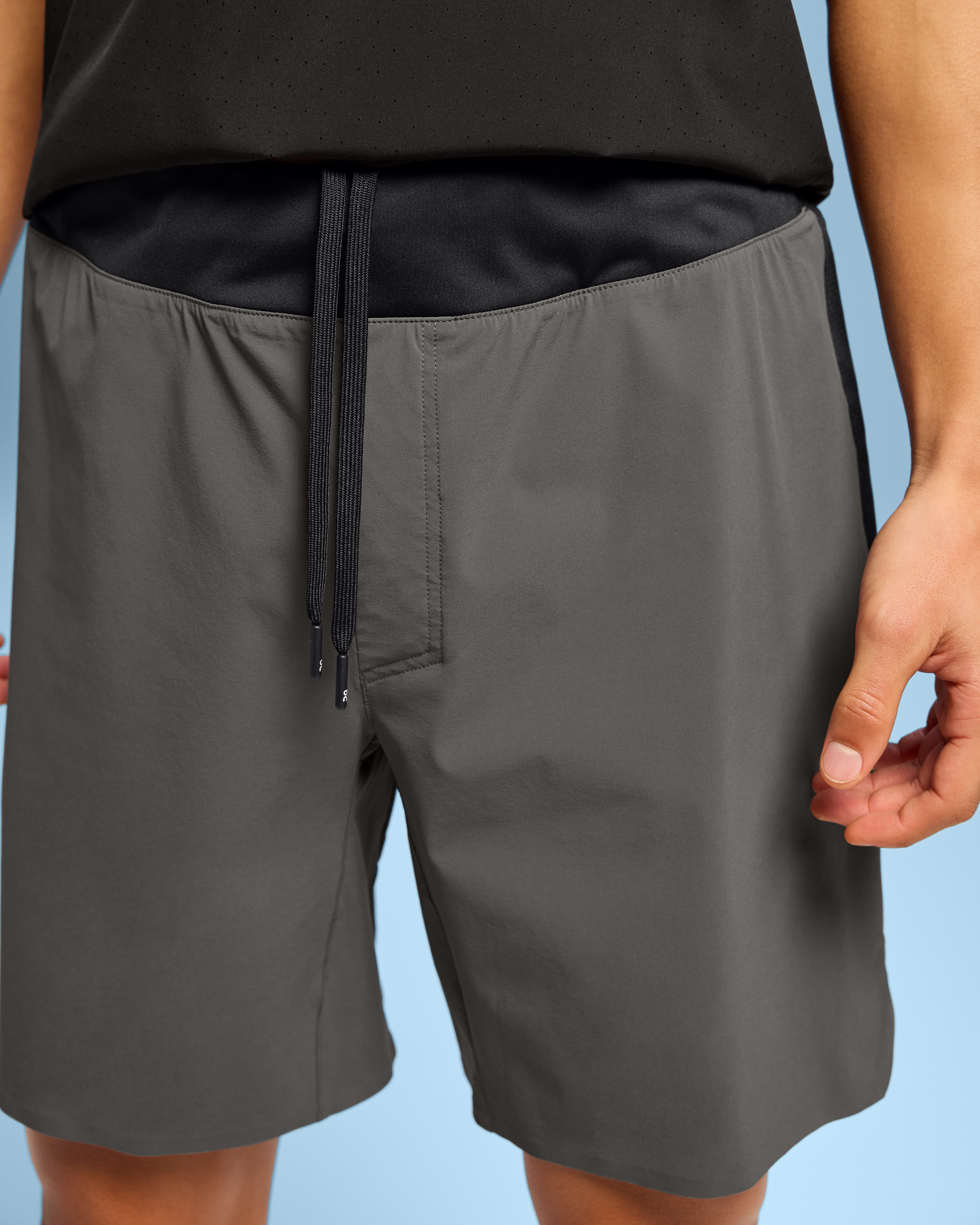 on lightweight shorts Lead | Black