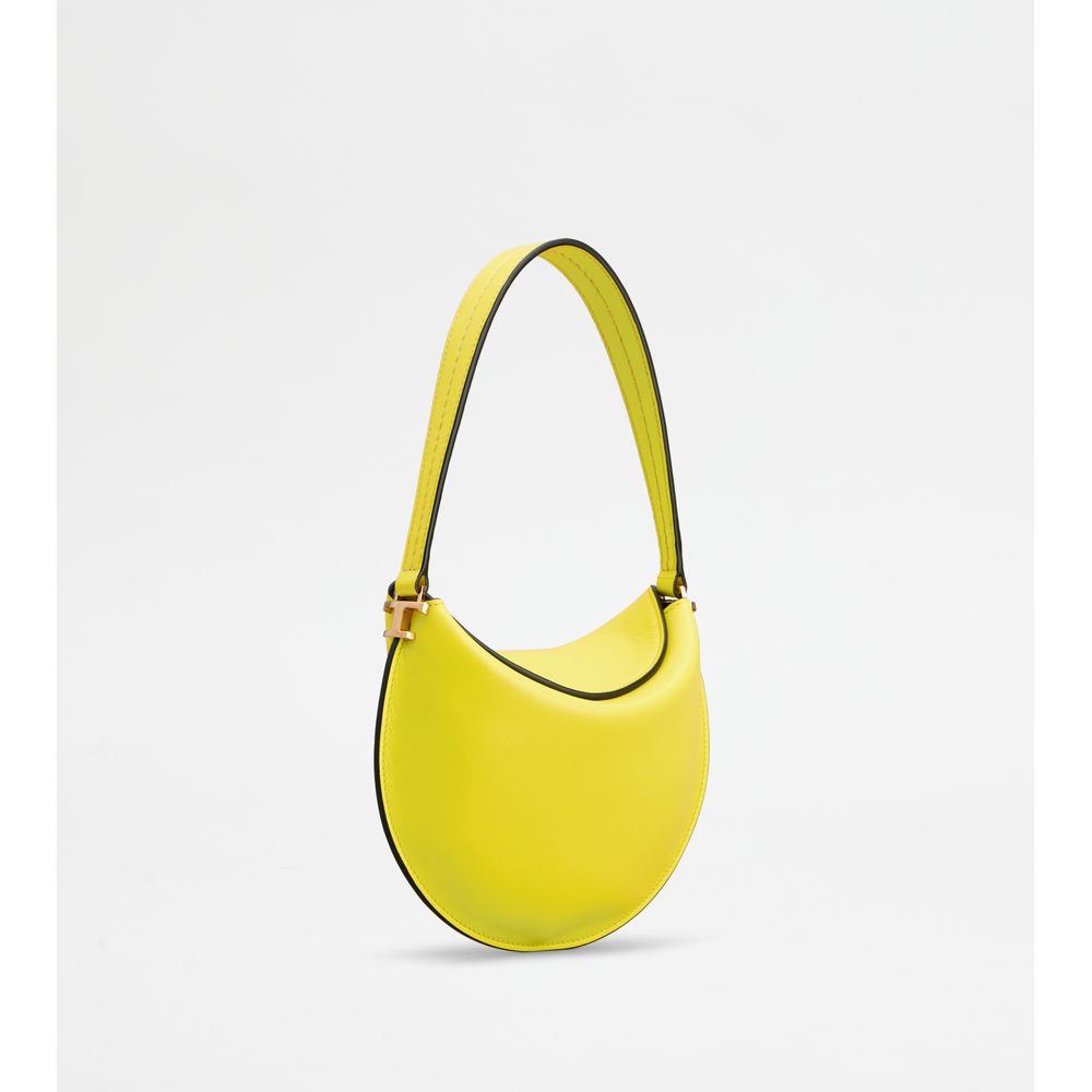 Tods T Case Hobo Bag In Leather Micro Yellow