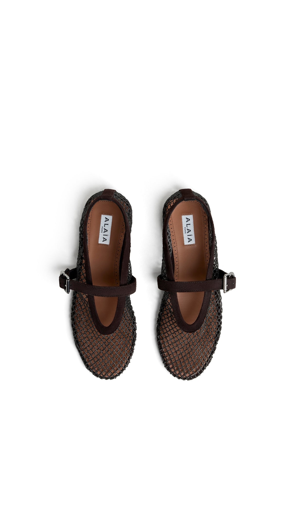 Alaïa Ballet Flats In Strass Fishnet