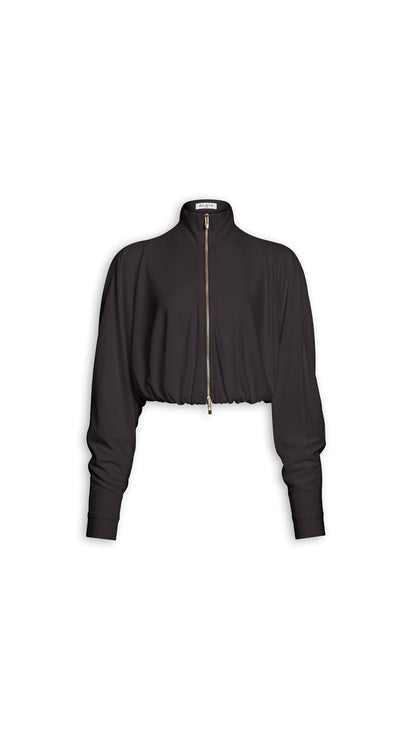 Alaïa Draped Matte Jersey Jacket