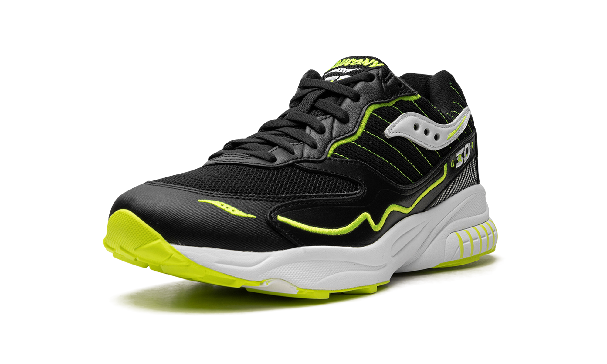 Saucony 3D Grid Hurricane Black Acid Yellow