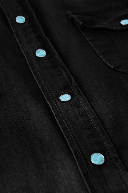 YoungLA 8011 - Western Denim Shirts Black Wash