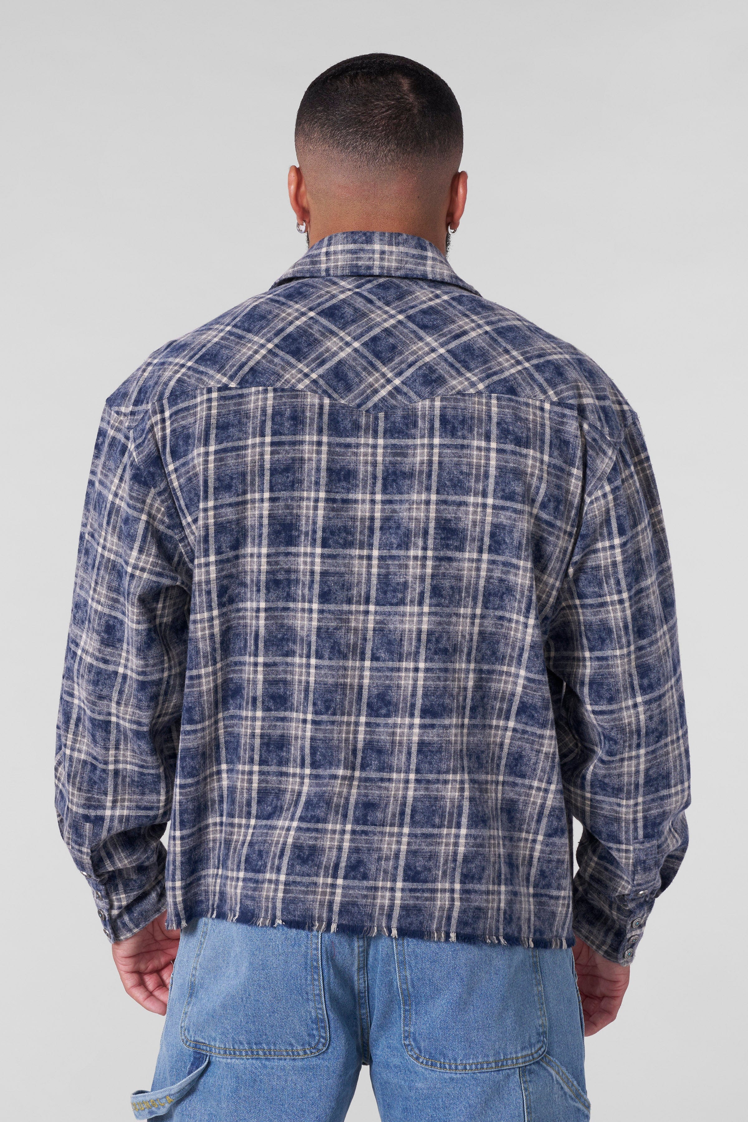YoungLA 8023 - Outlaw Flannels Navy/White