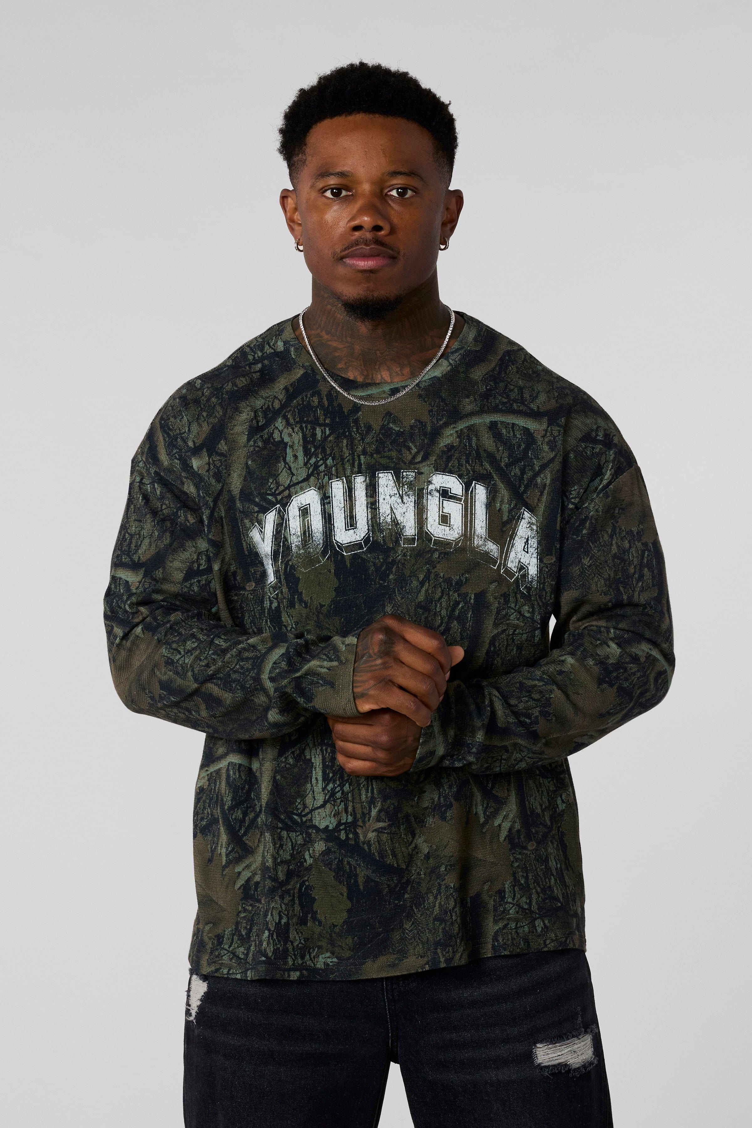 YoungLA 8054 - Thin Thermal Longsleeves Dark Tree Camo