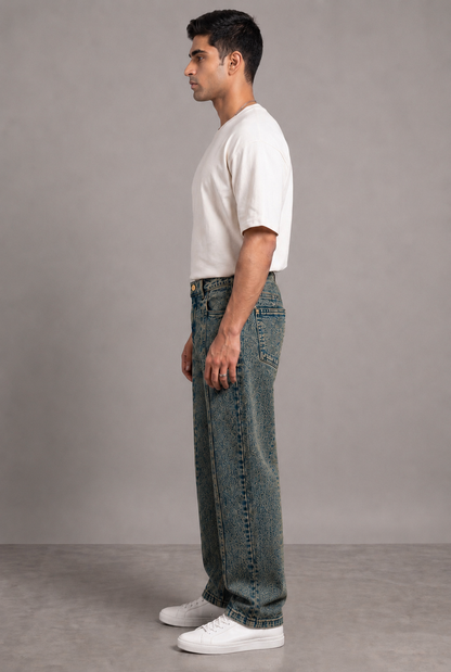 DECADE OLD VINTAGE PLEATED DENIM MEN'S JEANS