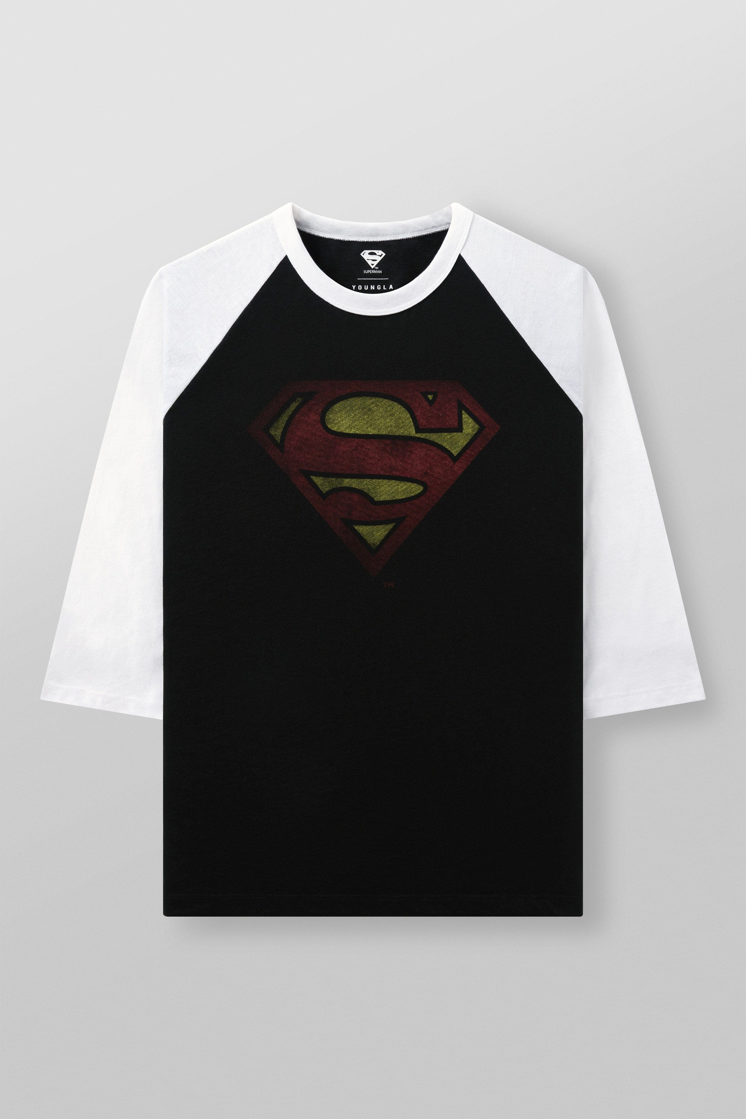YoungLA 8072 - Superman 3/4 Raglan Shirts Black/White