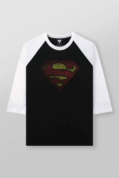 YoungLA 8072 - Superman 3/4 Raglan Shirts Black/White