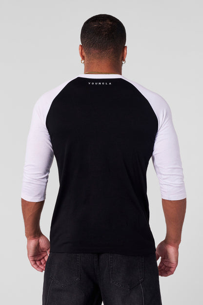 YoungLA 8072 - Superman 3/4 Raglan Shirts Black/White