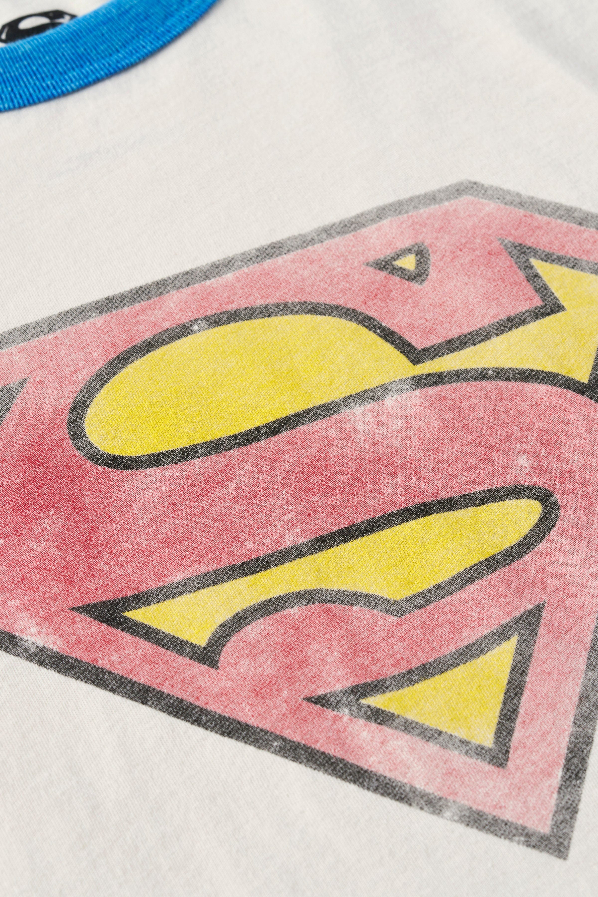 YoungLA 8072 - Superman 3/4 Raglan Shirts White/Blue