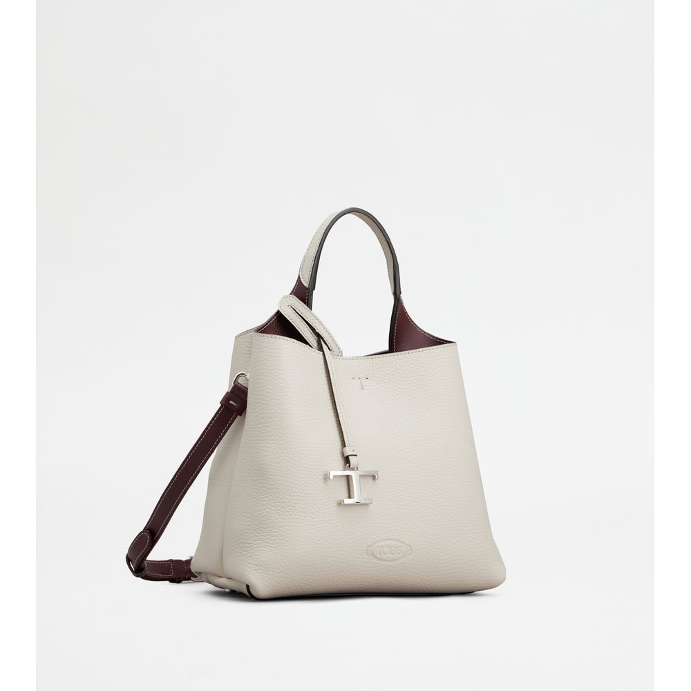 Tods Bag In Leather Mini Grey