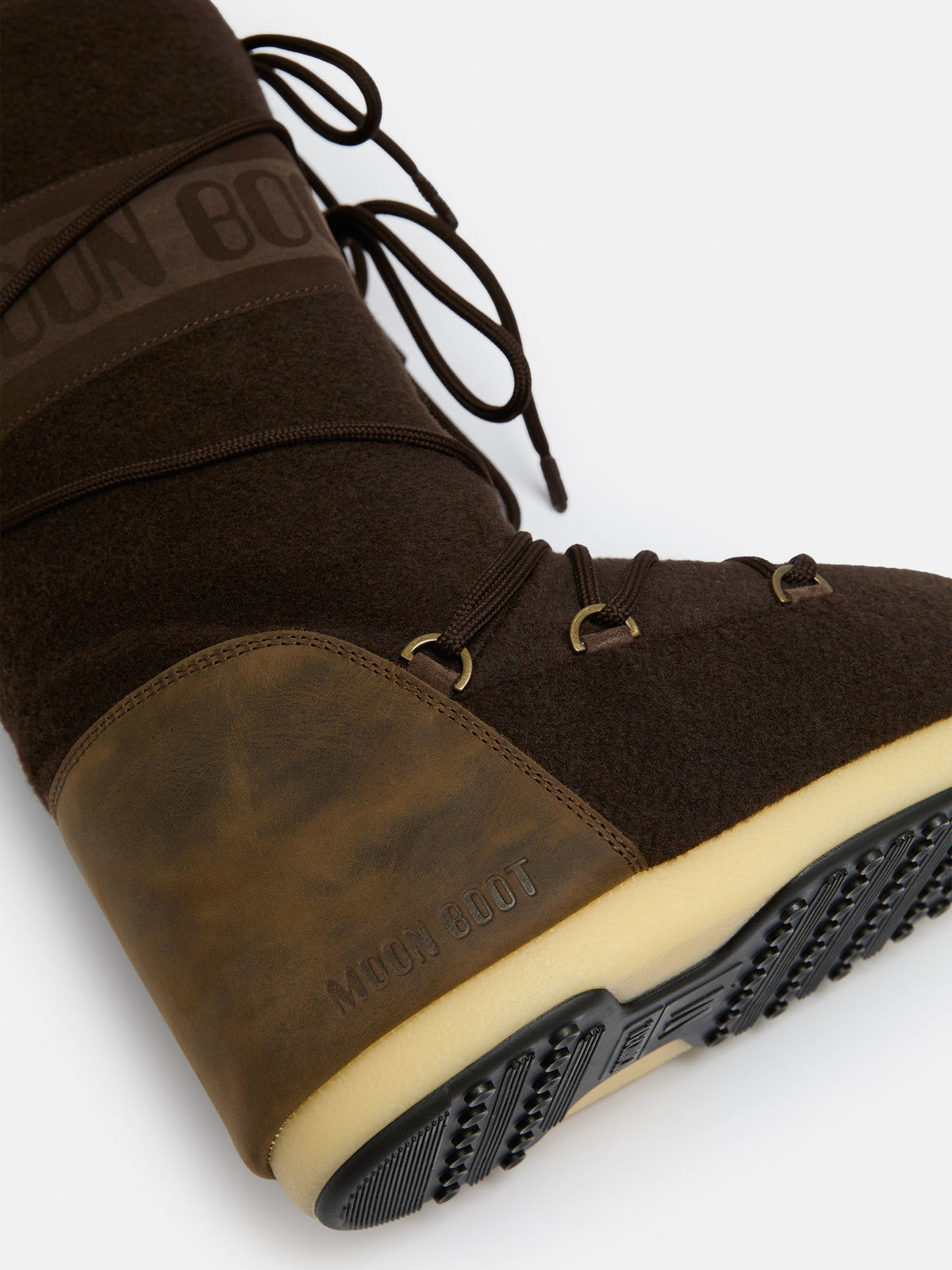 Moon Boot ICON Nubuck DARK Brown FELT Boots