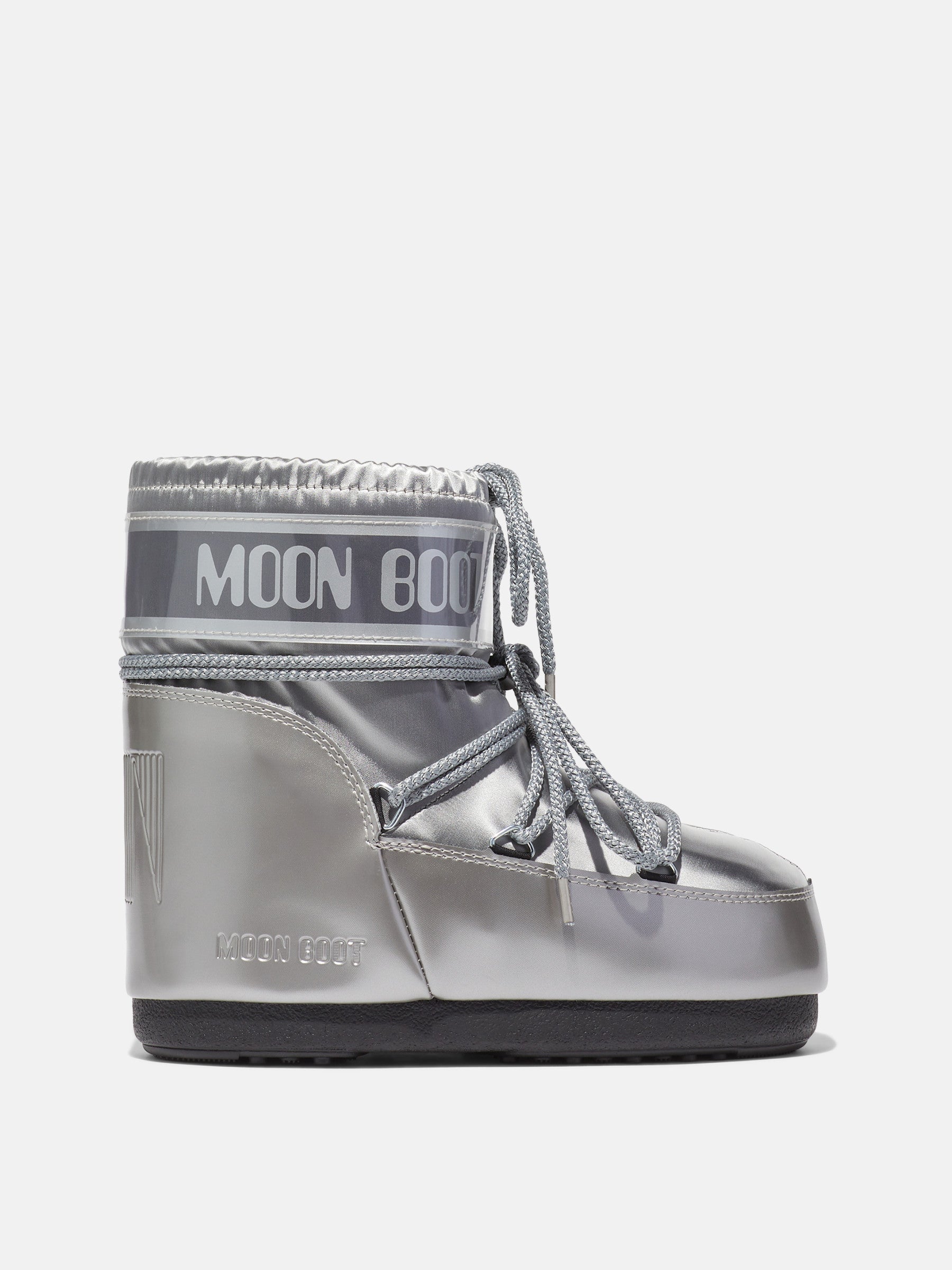 Moon Boot ICON LOW Glance Silver Satin India | Kicks Machine