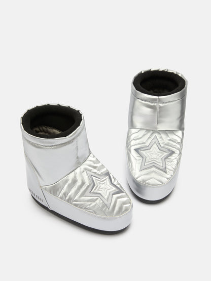 Moon Boot ICON LOW NO LACE Comet Chrome Silver Boots