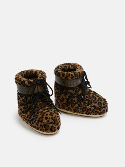 Moon Boot ICON LOW Leopard Print Fleece Boots