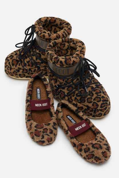 Moon Boot ICON LOW Leopard Print Fleece Boots