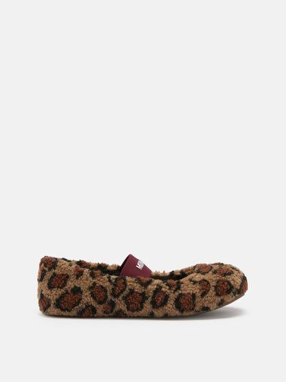 Moon Boot Leopard Print Fleece Ballerinas