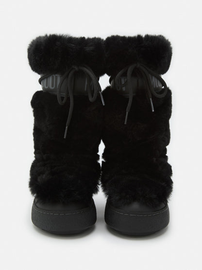 Moon Boot Ltrack Black FAUX-FUR HIGH Boots