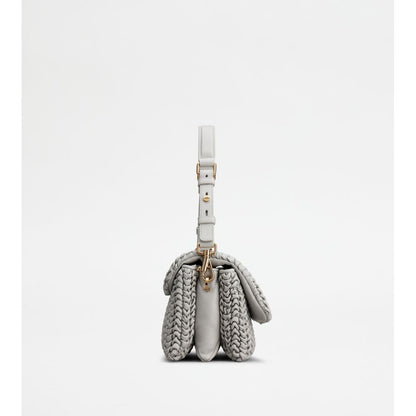 Tods T Timeless Flap Bag In Leather Mini Grey