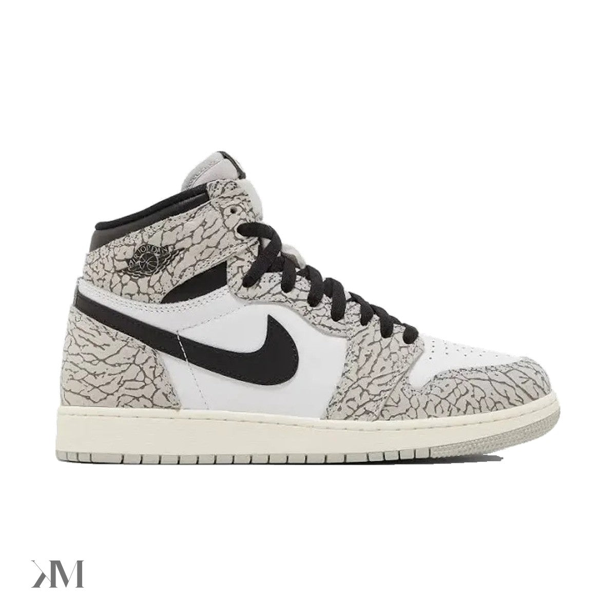 Air Jordan 1 Retro High OG White Cement, side profile