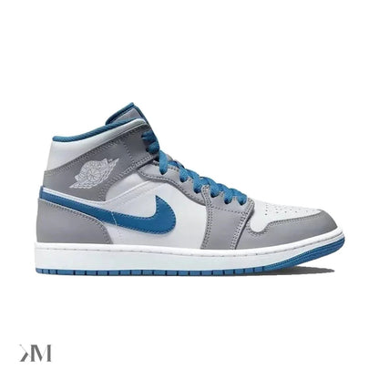 Air Jordan 1 Mid 'Cement True Blue', side profile