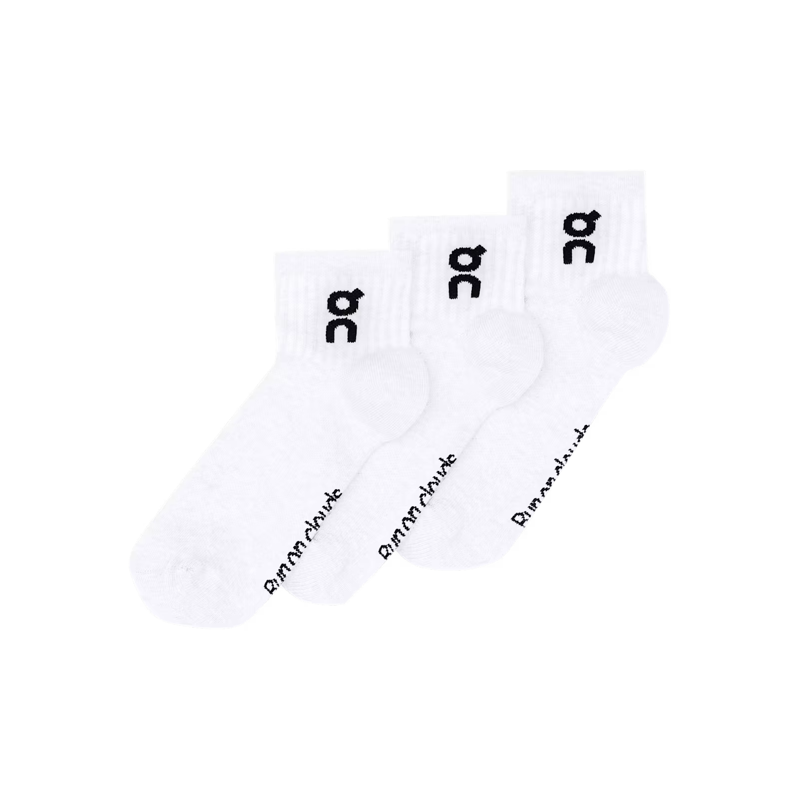 On Logo Sock Mid 3P White