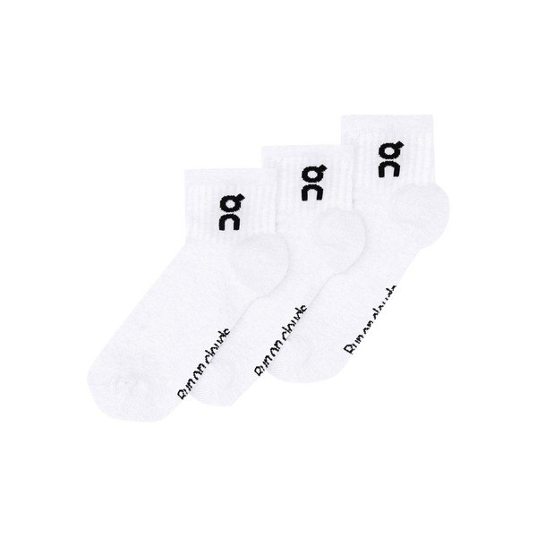 On Logo Sock Mid 3P White